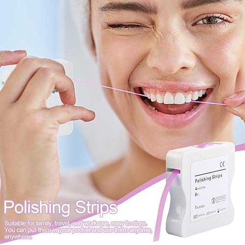 Fio abrasivo,Tiras de polimento para dentes - Tiras de polimento de dentes lado duplo, tiras de acab