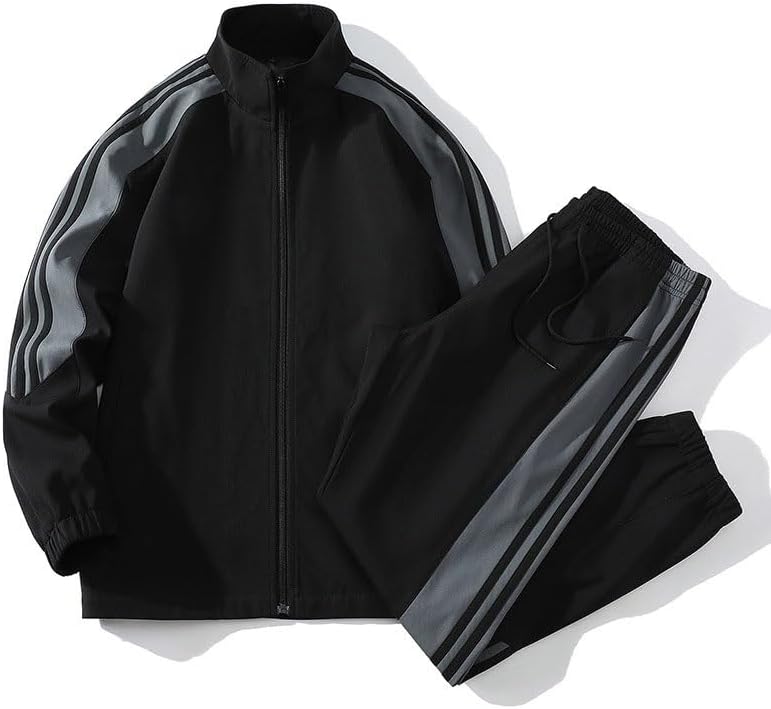 Men Casual Jacket Long Sleeve Sports Suit Adult Outdoor Mountaineering(D,3X-Large)
