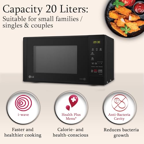 LG 20 L Grill Microwave Oven (MH2044DB, Black, Quartz Heater, I-Wave Technology, Indian Cuisine, Auto Cook Menu, Steam Clean, Anti-Bacterial Cavity & Health plus Menu) view 2