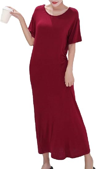 Amazon Co Jp ココマリ リラックス 薄手 Tシャツ ワンピ マキシ 丈 半袖 シャツ ロング ワンピース 無地 ルームウェア レディース 服 ファッション小物