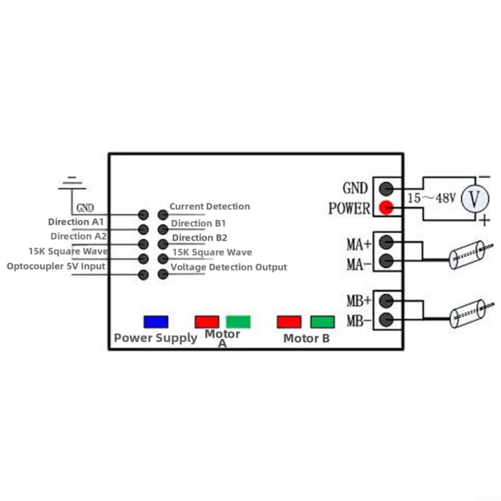 Módulo de controlador de motor de 100 A CC con aislamiento de acoplador óptico, amplio rango de voltaje de 12 V-48 V, diseño compacto de disipador de calor, para competiciones de vehículos