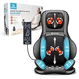 COMFIER Neck Back Massager with Heat, Shiatsu Massage Chair Pad 2D/3D Kneading & Compression Massager, Full Body for and Back,Shoulder,Thighs,Gifts Mom,Dad, Black, 1.0 Count
