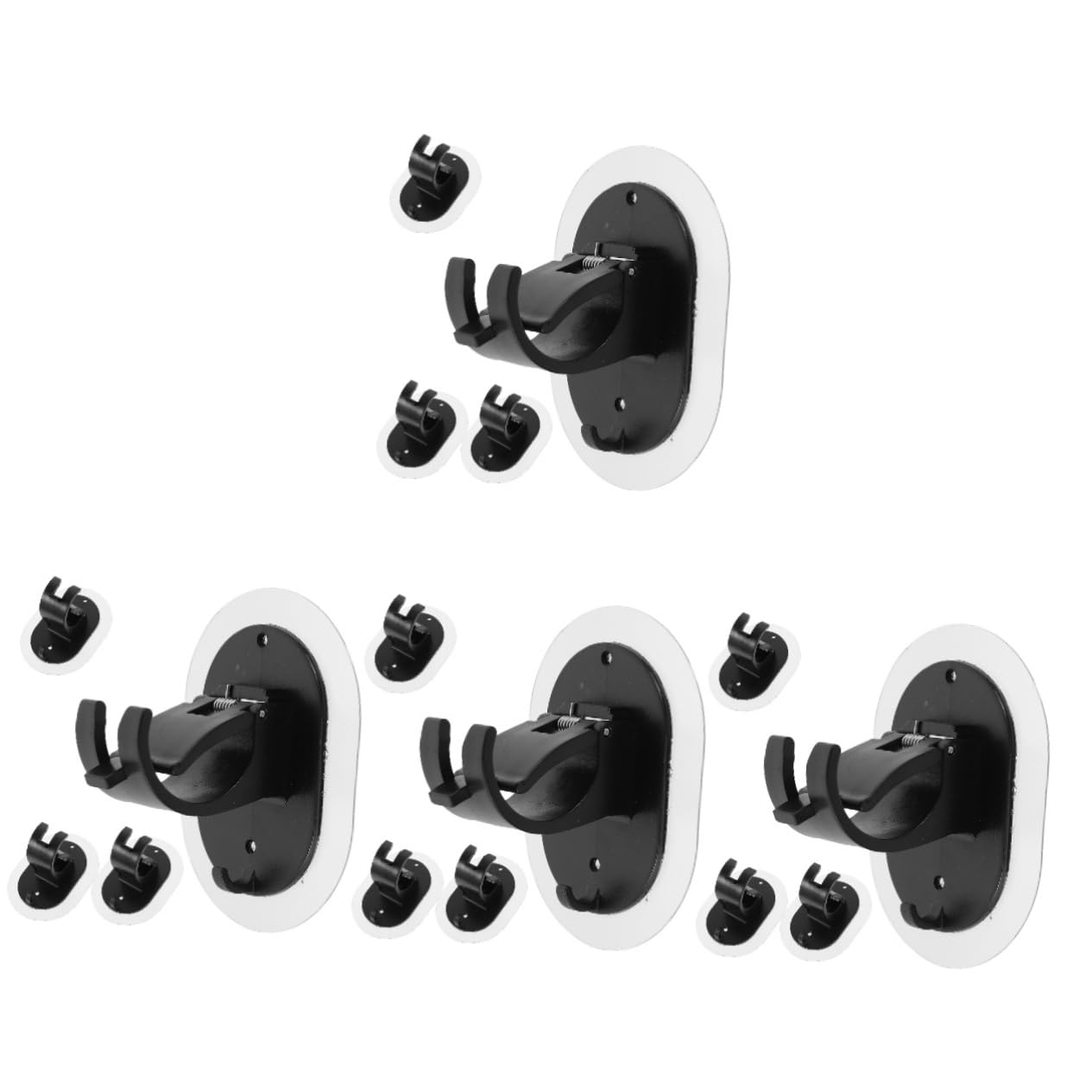 Ciieeo 4 Ensembles Support De Tige De Rideau Auto Adhésif Lot de Supports Muraux pour Tiges De Rideaux Installation Facile sans Perçage Design Moderne pour Salle De Bain 4 Pièces * 4