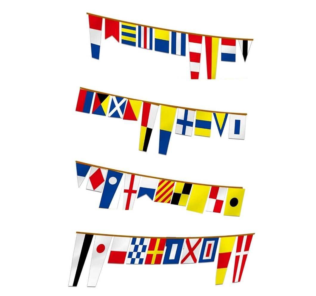 Pandiui23 Maritime Signal Code Flags, Set of 40 40 Feet for Home/Boat/Ship, 5.5''x18'' or 5.5''x9'' Single Flags