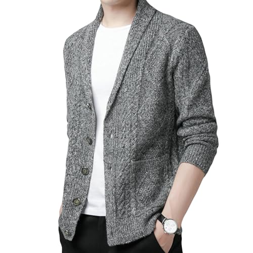 Cardigan en tricot homme coupe ajustée et style coréen décontracté