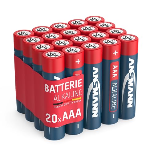 ANSMANN Alkaline Batterie Micro AAA - LR03 1.5V - Longlife Alkalinebatterien Sparpaket in Einer praktischen Vorratsbox - 20 Stück - ideal für Fernbedienung, Wanduhr, Waage, Controller, etc.