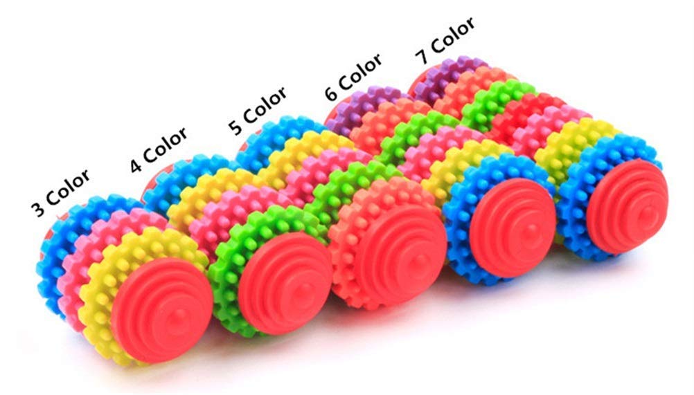 MU Durable Salud Engranaje Goma Dentición Dientes de Goma Mascota Perro Gato Juguetes Mascota Dental Perlopista Perro Masticar Juguetes para Pequeños Perros S Suministros para Mascotas,7 Colores