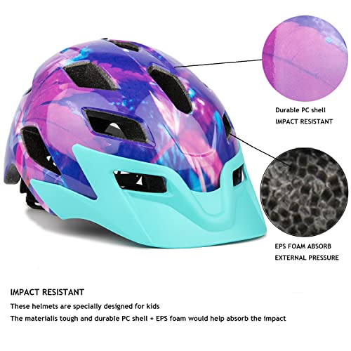 Image of Kids Helmet, Exclusky Kids Bike Helmet Adjustable Safety Lightweight Children Bicycle Helmet for Kids Skating Cycling Scooter Boys and Girls Bicycle Helmets Ages 5-8-14