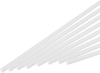 MECCANIXITY 10Pcs ABS Plastic Rod Square Solid Bar 1/4" x 10" White Smooth Plastic Tube Rods for Handwork Model Material,DIY Sand Table,Architectural Model Making