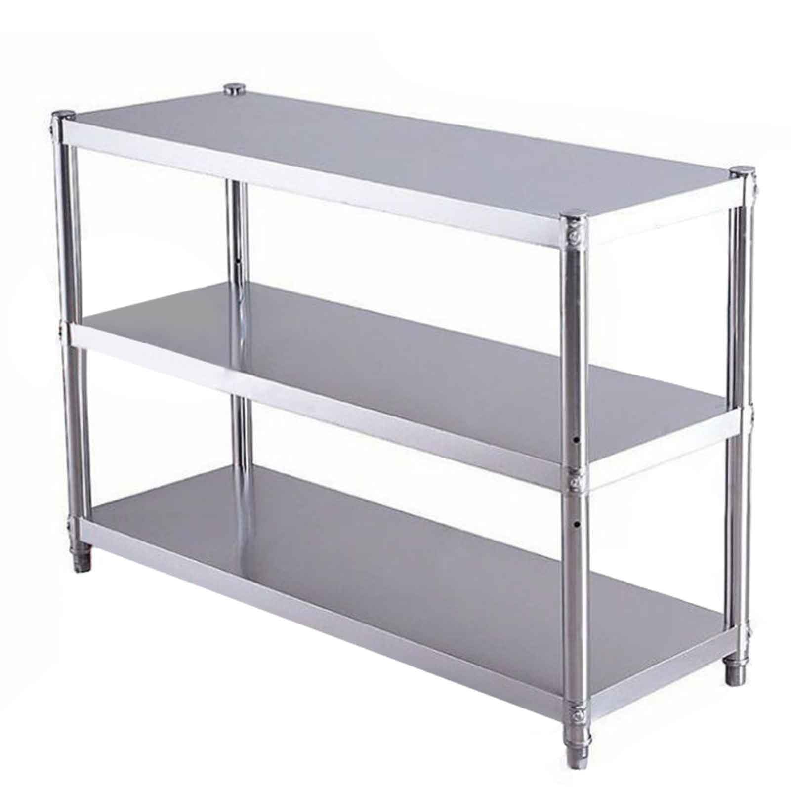 Scaffale a 3 ripiani regolabile in altezza, in acciaio inox 304, pesante, per cucina, garage, lavanderia, bagno e dispensa (80 x 40 x 80 cm)