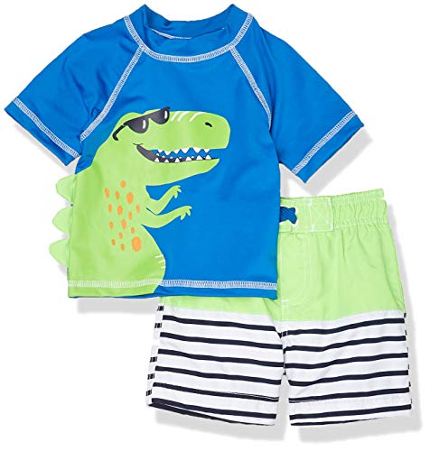 Wippette Boys' Baby Two Piece Printed Rashguard Sets, Green, 12M