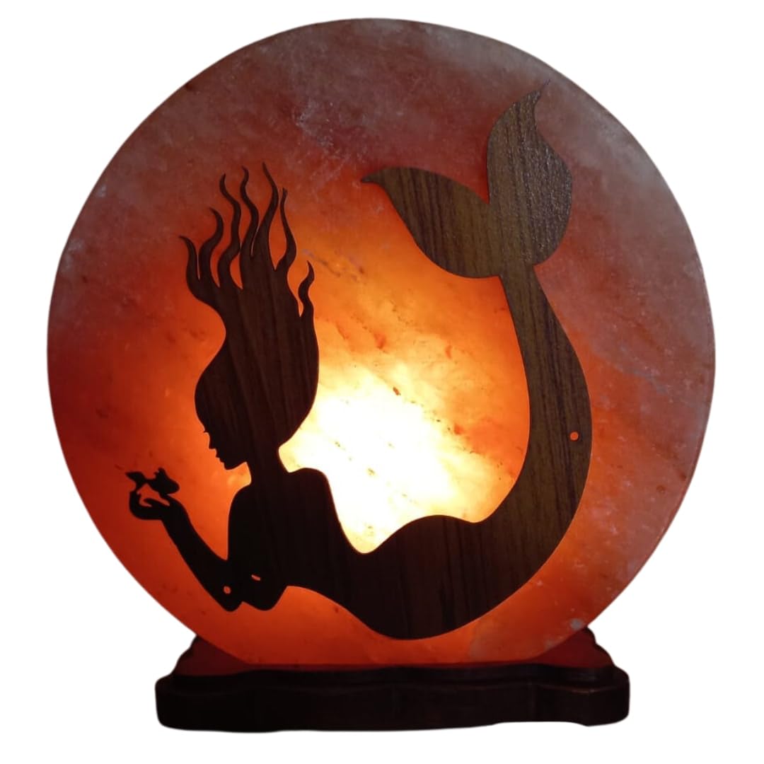 Sense Aroma Light Himalayan Salt Lamp 5Kgs Round Meditation Mood Mermaid And Fish Authentic
