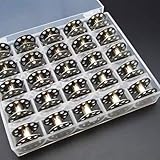 Hapivida Bobina Box per Macchina da Cucire, Organizzatore in Plastica Trasparente con 25 Slot Scatola di Stoccaggio Compartimentata per Filo per Cucito Domestico e Viaggi