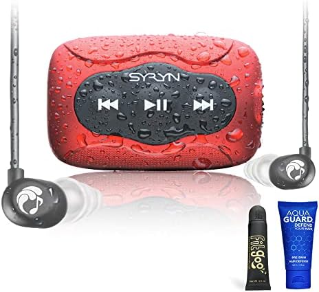 Waterproof 8 GB SYRYN Swimbuds Flip Bundle for Swimming with Music | Drag and Drop MP3, AAC, M4a, FLAC Using PC or Mac (No Apple Music, Spotify, or Other Streaming Services)