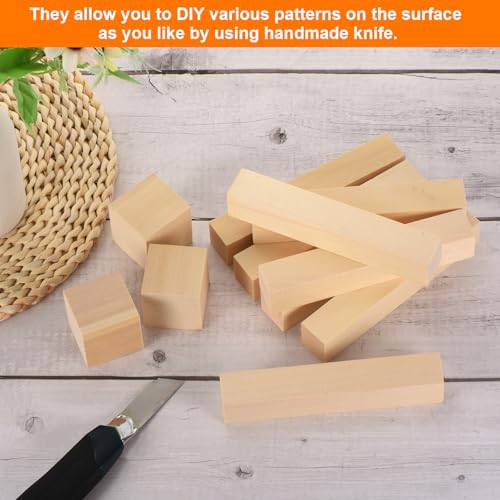 QUARKZMAN 8 Stücke Basswood Schnitzblock, 1,2x1,2x8 Quadratische Holzdübelblöcke Holzstücke für DIY, Kunstdekoration, Handwerksschnitzen, Handgeschnitzt