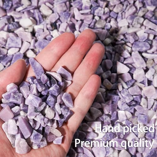Image of Lepidolite Crystal Chips Bulk 1lb, 600+ Pieces, 8-15mm Natural Purple Mica