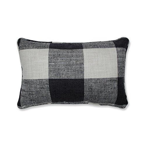 Pillow Perfect Indoor/Check Please Thunder Throw Pillow, Rectangular, Black