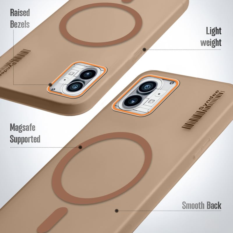 Image of Mr. Case Back Cover for Nothing Phone 1 Sleek Frosted Translucent Back with Wireless Charging Support | Anti-Scratch Shockproof Phone Case - Brown