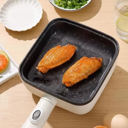 Image of Electric Skillet Non-Stick Square Pan | Multi Cooking Electric Fry Pan with Tempered Glass Lid (1 Compartment)