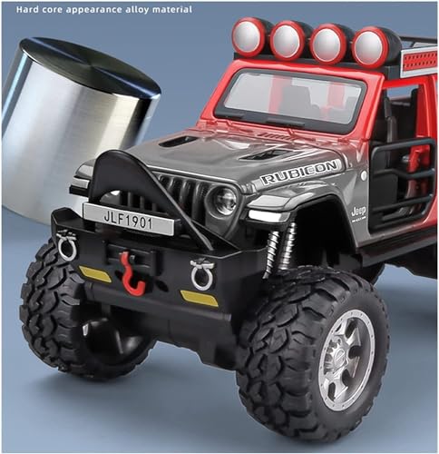 Image of Metal Pull Back Diecast Car 1:32 Rubicon 4X4 Pull Back Car Model with Sound Light Boys Gifts Toys for Kids【Pack of 1】