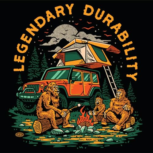 Jeep Sasquatch Family Logo Long-Sleeve Lightweight Hooded T-Shirt for Men Black Heather3