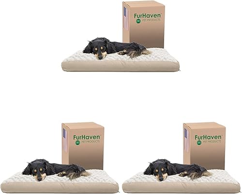Miniatura 7 de Furhaven - Cama para perros y gatos, cojín de lujo, diseño rectangular tradicional, cama para mascotas con funda extraíble para perros y gatos,