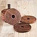 Rusticity Discontinued Wooden Coaster Set of 6 with Holder for Beer and Other Drinks - Tower of Hanoi Design | Handmade | (3.75x3.75 in)