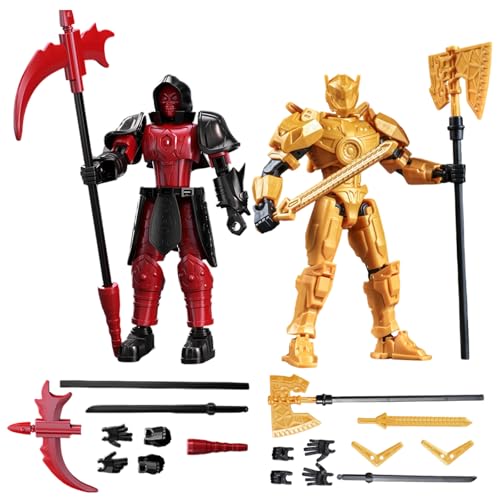 MLPKOI 2 Piezas T13 Action Figure, T13 Figuras Acción con Múltiples Articulaciones Impresión 3D de Figuras Móviles con Armas y Manos Decoraciones de Escritorio para Juguetes de Amantes de los Juegos