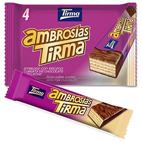 Tirma Milk Chocolate Ambrosias | Milk Chocolate Wafers | Milk Chocolate Cream Filled Wafers | Milk Chocolate Bars | 4 Pieces | 86 g Cover