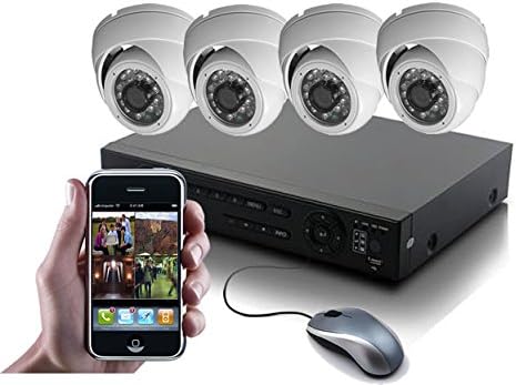 DVRDeal Megapixel 720P 4 Channel DVR with 1TB Hard Drive Camera Kit, Surge-Protected, Commercial Grade, 1080P HDMI Resolution Weatherproof Night Vision Camera Complete Package, Plug&Play, Email Notification