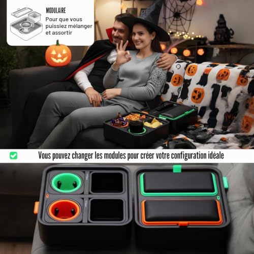 Panier de canapé avec accoudoir CouchConsole, table et support téléphone de salon - 7