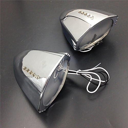 SMT-LED side mounted rear view Mirrors Compatible With suzuki honda kawasaki yamaha bike Chrome [B00RNITIL4]