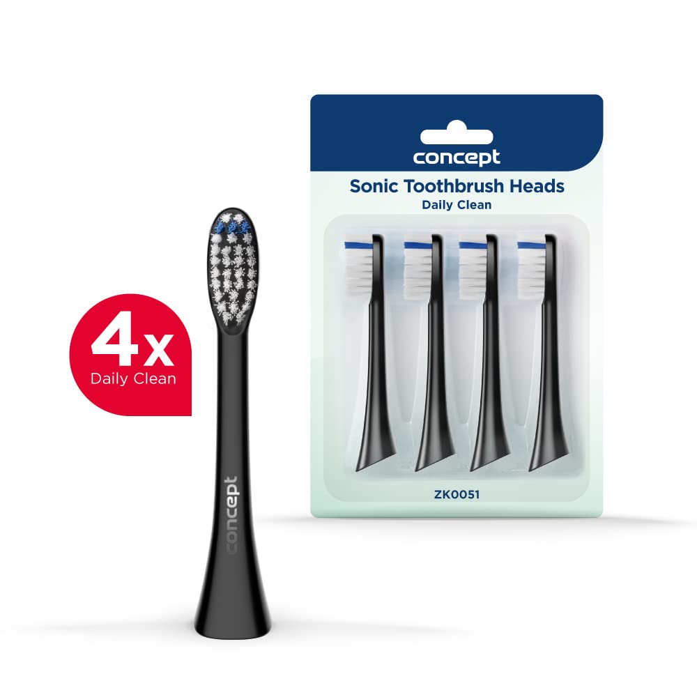Concept Hausgeräte ZK0051 Daily Clean Interchangeable Brush Heads, Black, 4 count (Pack of 1) - Image 3