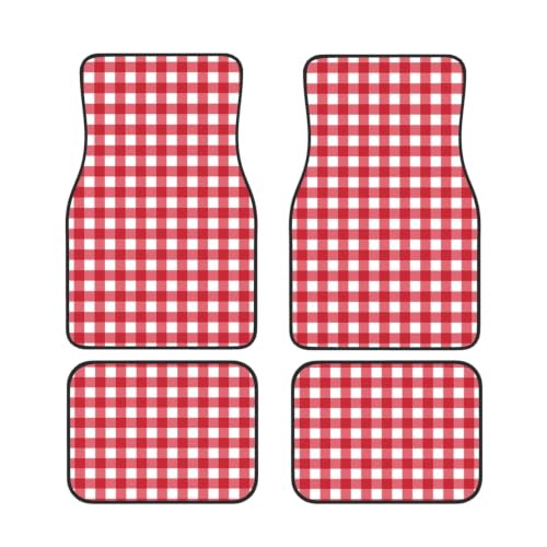 Juego de Alfombrillas de Coche Modernas con Estampado Abstracto Rojo de Alta Resistencia