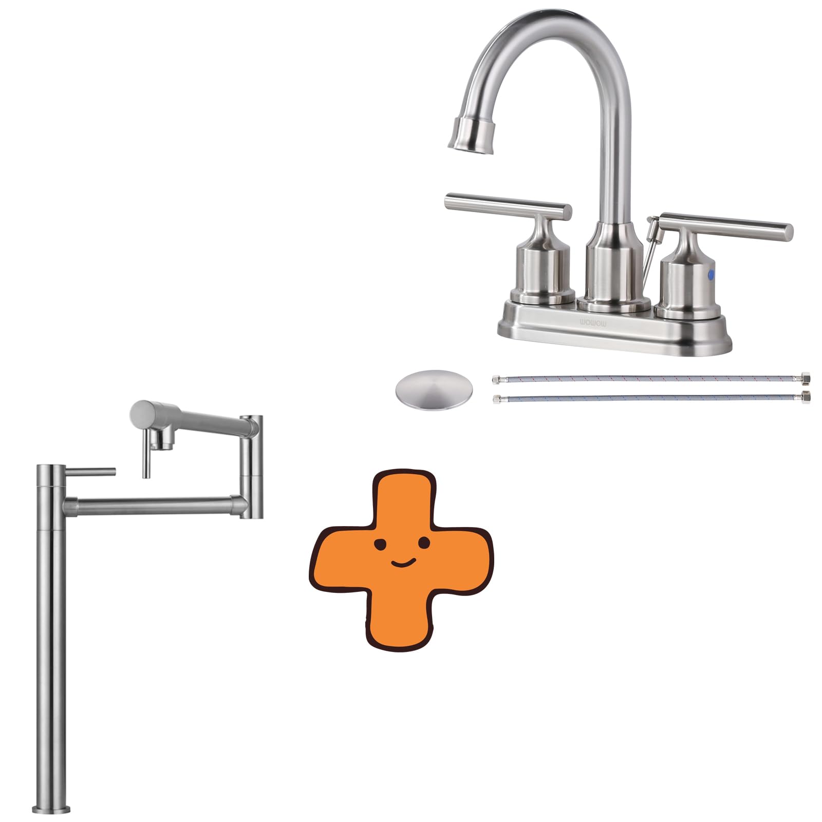 Jnfidosr Pot Filler Faucet Deck Mount Stove Faucet, And Centerset Bathroom Sink Faucet With Drain