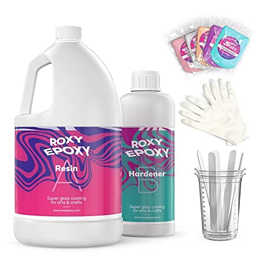 Clear Epoxy Resin Kit with Hardener 3/4 Gallon - 2:1 Part Ratio Arts and Crafts Casting - 24 Mica Powder Pigment Packs, Measuring Cup, Plastic Stirrers and Gloves