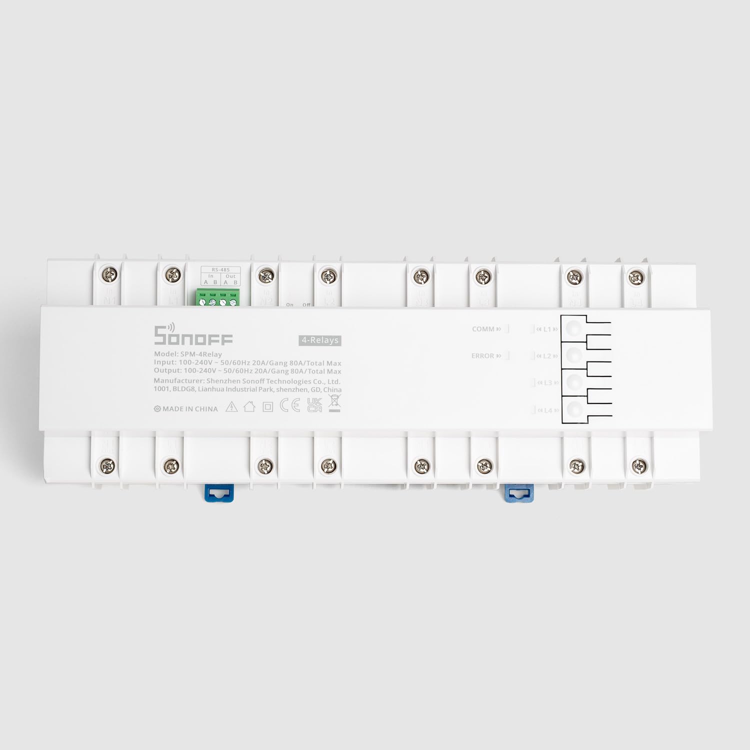 Medidor de Potencia WiFi Unidad Esclava Enlazable SONOFF SPM-4 Relay Blanco