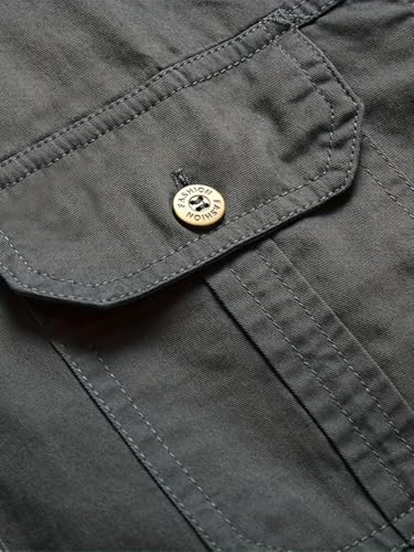 Image of FABRIPPLE Men's Cargo Jacket Shirt | 100% Cotton | 6 Pocket Utility Overshirt | Casual & Outdoor Wear | Breathable & Lightweight Fabric