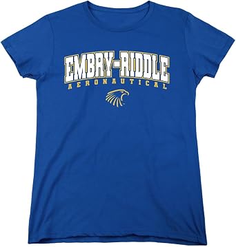 LOGOVISION Embry-Riddle Aeronautical University Arch Logo Black Womens T Shirt