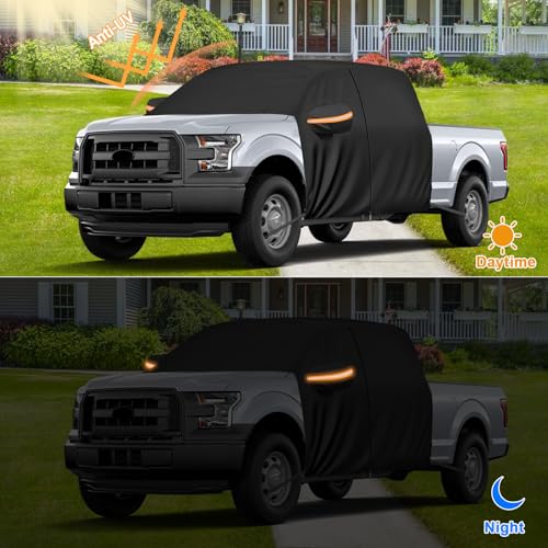 Image of Cab Car Cover for Full-Size Truck Crew Cab, Compatible with Ford F-150, Chevy Silverado, Dodge Ram, GMC Sierra, Toyota Tundra, Nissan Titan, Truck Cab Roof Cover