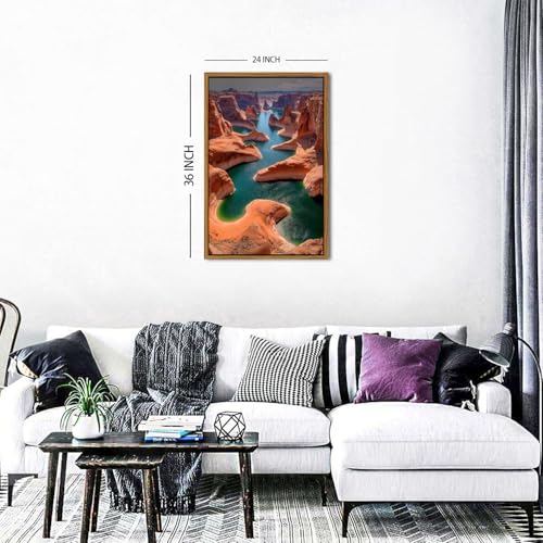 Image of Glen Canyon Wall Art Western Arizona National Park Poster Colorado River Scenery Wall Decor Southwestern Red Rock Mountain Desert Landscape Canvas Prints for Living Room Bedroom Home Decoration 24x36 inch
