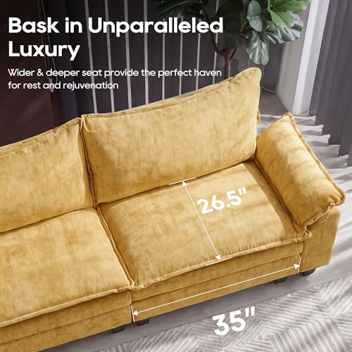 Image of URRED Oversized Modular Sectional Sofa,Yellow:122 inch L Shaped