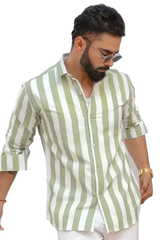 Mahima Ethnic Centre's Women's Cotton Blend Collared Striped Patterned Regular Fit Full Sleeves Formal Shirt-picture-33