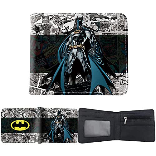 Cartera para Niños - simyron Batman Carteras Plegable de Dibujos  Monedero Piel Hombre Cartera Superfina PU Cartera para Jóvenes Niños (11.5 * 9.5 * 2 cm) Cover