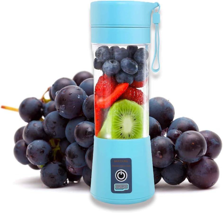 COMPOLICY Portable Blender 380ml, USB Rechargeable Mini Blender for Home, 6 Stainless Steel Blades, 2000mAh Battery, Smoothie Maker for Juice, Baby Food & Milkshakes – Green
