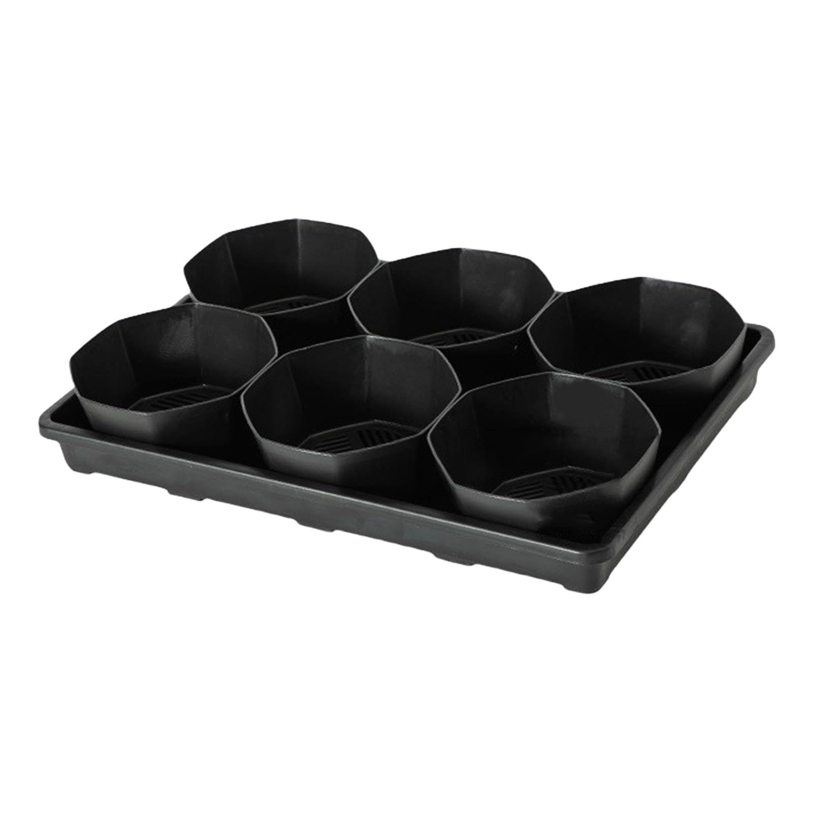 ordinarYone 6 Cell Nursery Pots Tray For 6Inch Pots Plant Pots With Water Sink Feature for Home Balcony Gardening