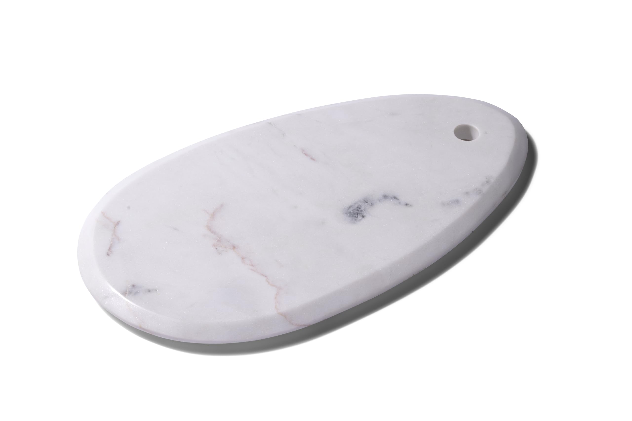 apollo THE HOUSEWARES BRAND Marble Large Teardrop Board, Heat Resistant Kitchen Protector, Non-Slip Cutting & Chopping Board, Durable Serving Platter, White Marble, 29x14.5x1cm