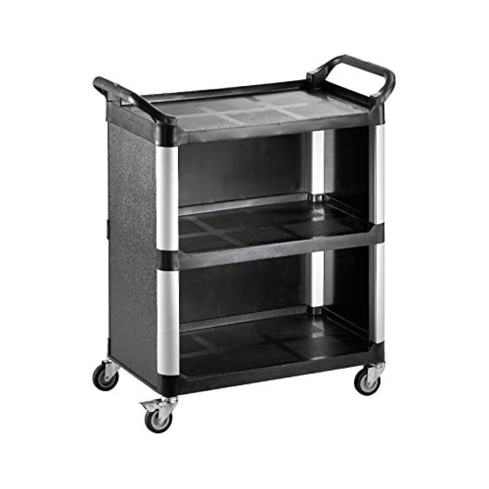 SARO ZOKA 1 - Carrello portavivande, in plastica/metallo leggero, con 3 ripiani, portata da 100 kg, 4 ruote (2 con freno), da 845 x 430 x 950 mm