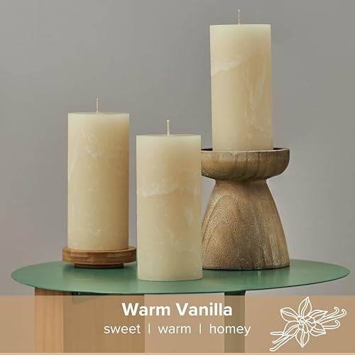 Miniatura 5 de Simply Soson Velas perfumadas de 3 x 6 pulgadas, azúcar de vainilla cálida, fragancia acogedora y relajante, juego de 3 velas para decoración del
