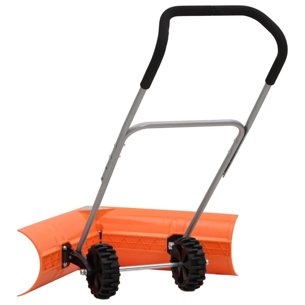 Mangloder - Pala quitanieves con mango telescópico de acero pulverizado, 77 x 57 x 107 a 117,5 cm, en forma de V, con ruedas para camino, patio y servicio de invierno